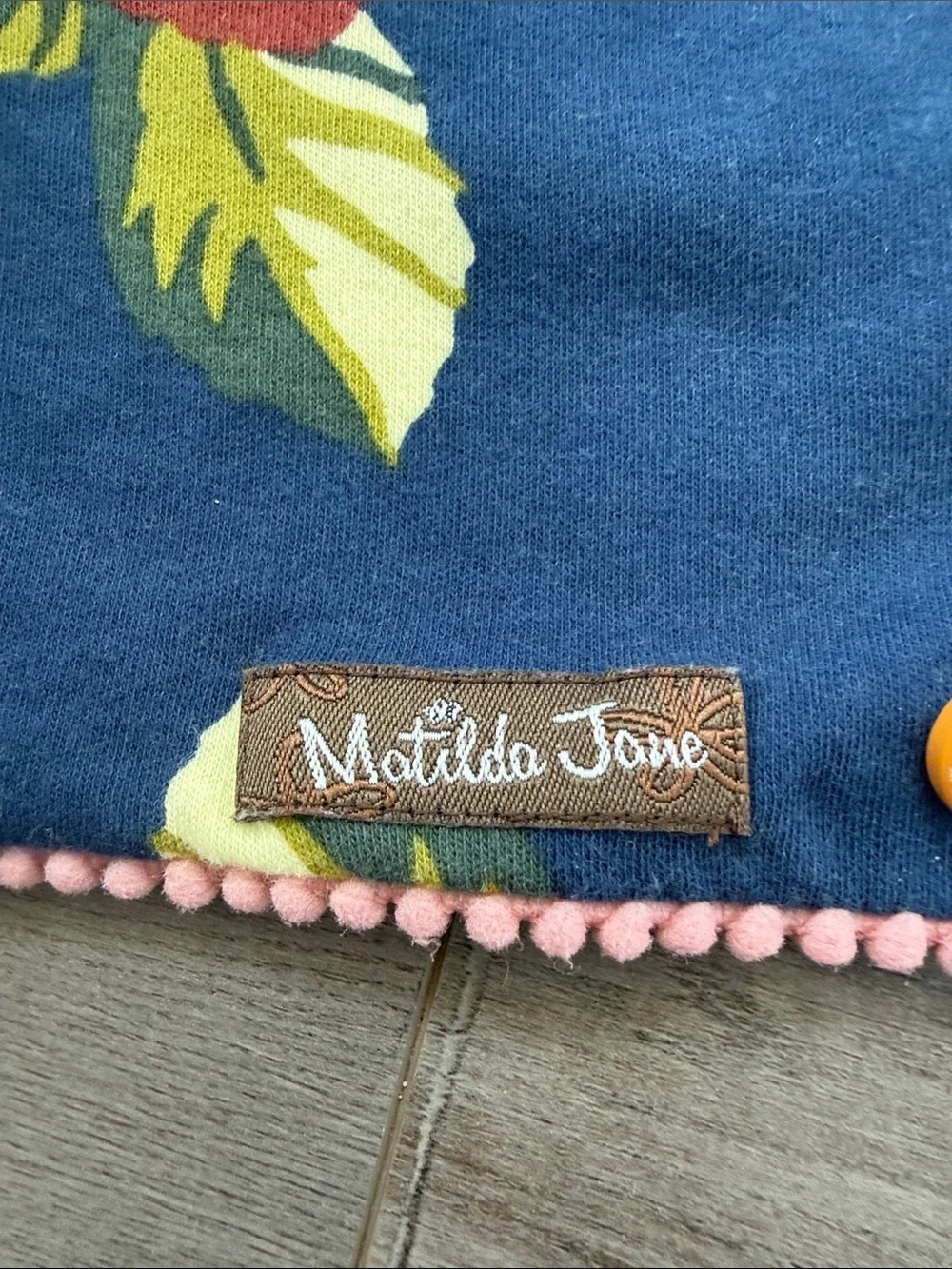 Matilda Jane Navy, Charcoal & White Floral Stripe Bib Trio